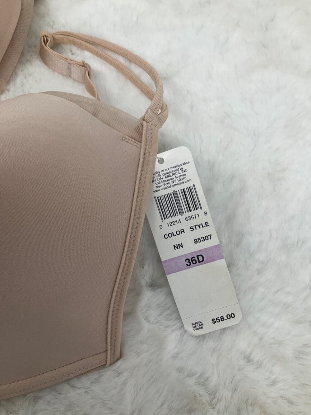 Wacoal size 36D #85307 Inside Edit T-shirt Bra Nude NEW - Picture 4 of 7